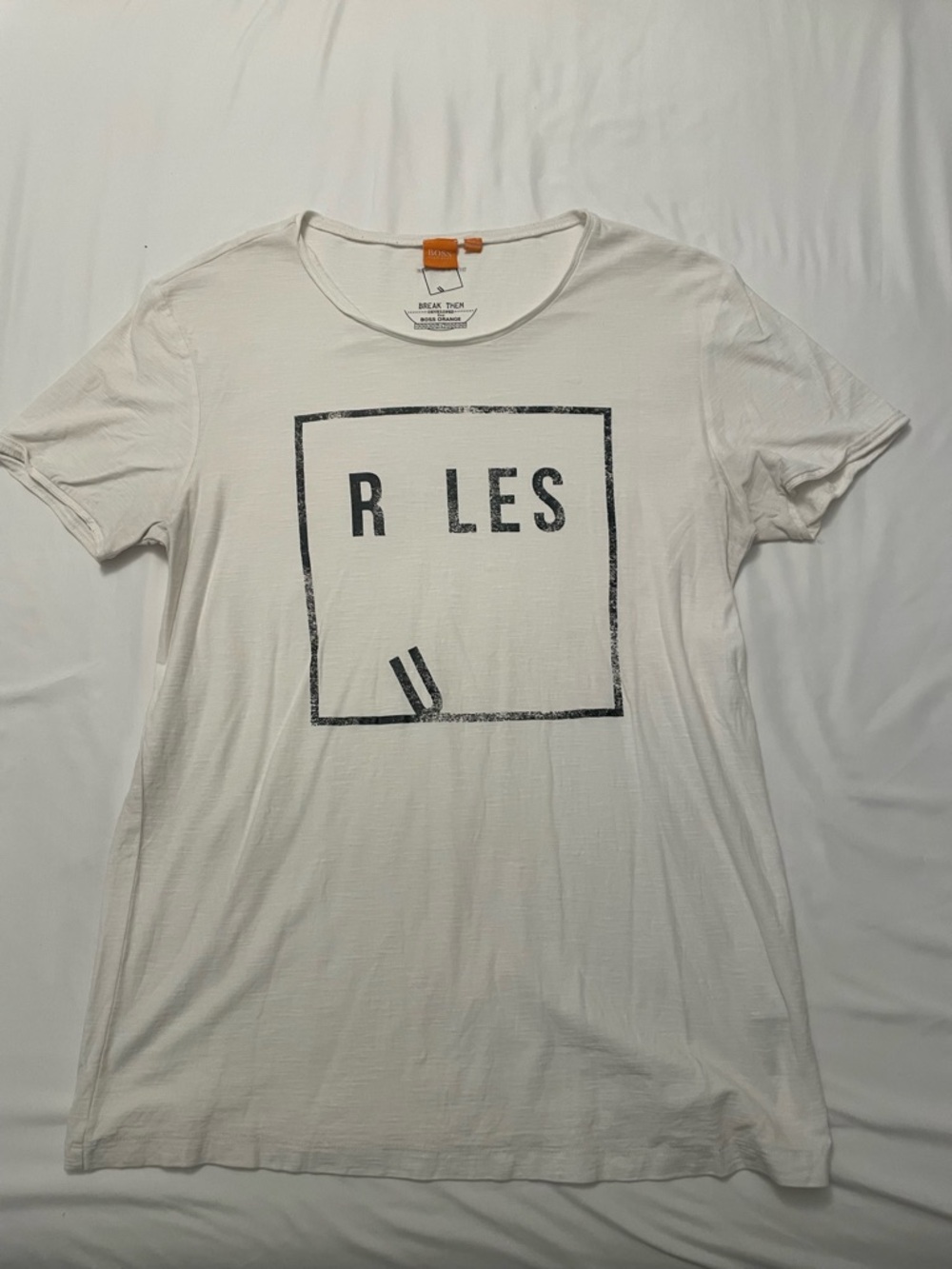 Hugo Boss Orange White Graphic Tee